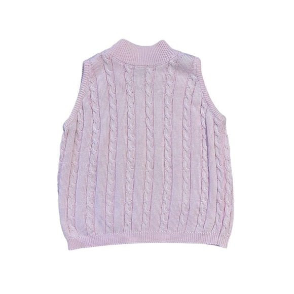 Vintage United Colors Benetton Cable Knit Mock Neck Sweater Vest - Picture 4 of 6